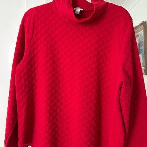 Women’s J. Crew Quilted Top.  Bright Red.  Size XL
